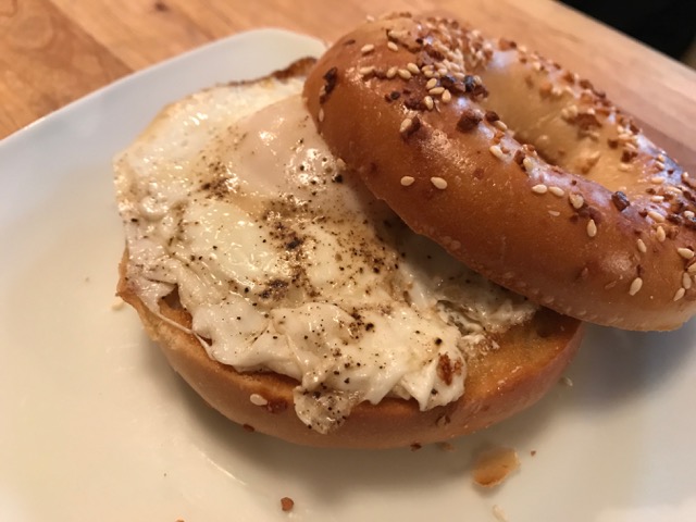 Fried Egg And Cream Cheese On An Epic Everything Bagel. | Eat Bread 90